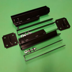 Offset Hinges, Frog Shoes & Wall Plate Kit Pair Black