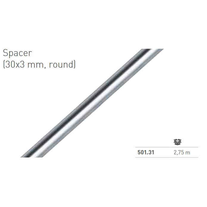 Beninca 501.31 30mm x 3mm round bar for bifold kit 2.75m